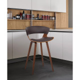 Jagger Modern Wood and Faux Leather Counter Height Bar Stool