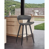 Jagger Modern Wood and Faux Leather Counter Height Bar Stool
