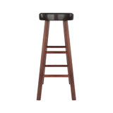 Maria 2-Piece Wood Cushion Seat Bar Stool Set
