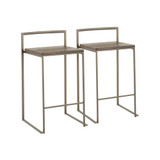 Fuji Wood Counter Stool, Set of 2