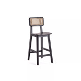 Versailles 15.75" Ash Wood and Natural Cane Counter Height Bar Stool