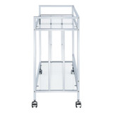 Cara 34.5" 2-Tier Rectangular Glass Serving Cart