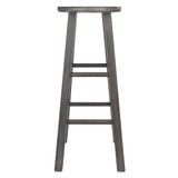 Home Decorative Ivy Solid Wood Bar Stool, Rustic Gray