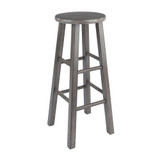 Home Decorative Ivy Solid Wood Bar Stool, Rustic Gray