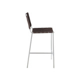Polyvinyl Chloride Upholstered Counter Height Stool with Open Back