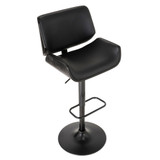 Set of 2 Mid-Century Modern Adjustable Height Swivel Bar Stool