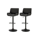 Set of 2 Mid-Century Modern Adjustable Height Swivel Bar Stool