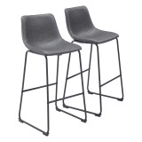 39" each, Set of 2 Steel, Polyurethane Smart Bar Chair