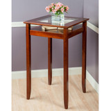 Halo Pub Table with Glass Inset and Shelf