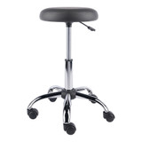 Home Decorative Clyde Adjustable Cushion Seat Swivel Stool - Charcoal and Chrome