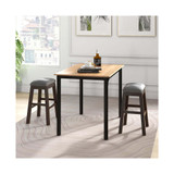 Set of 2 Upholstered Saddle Bar Stools 24.5'' Dining Chairs with Wooden Legs