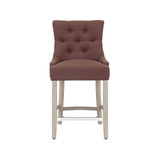 24" Linen Fabric Tufted Buttons Upholstered Wingback Counter Stool