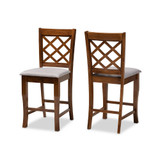 Aria Modern and Contemporary Fabric Upholstered 2 Piece Counter Height Pub Chair Set