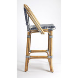 Lila Stripe Rattan Bar Stool