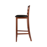 Simone 2-Piece Wood Cushion Ladder-Back Bar Stool Set