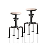 Zina Antique Black Bar Stool (Set of 2)