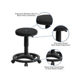 Ergonomic Stool with Foot Ring in Black