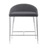 30" each, Set of 2 Steel, Polyester Reykjavik Slender Legs Counter Chair