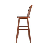 Scalera 43.68" Wood Ladder-Back Swivel Seat Bar Stool