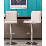 Yorkie Upholstered Modern Swivel Bar Stool, Set of 2