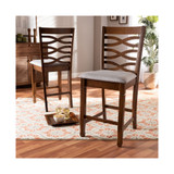 Furniture Lanier Modern and Contemporary Upholstered 2 Piece Counter Height Pub Chair Set