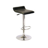 Single Airlift Swivel Stool with Black Leather Seat