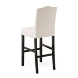 Set of 2 Leatherette Barchair with Studded Decoration and Solid Rubberwood Legs