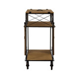American Art Decor Rustic Barn Door Rolling Bar Cart