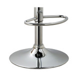 Contoured Hydraulic Lift Chrome Base Bar Stool with Footrest, Set of 2