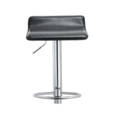 Contoured Hydraulic Lift Chrome Base Bar Stool with Footrest, Set of 2