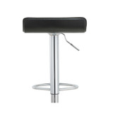 Contoured Hydraulic Lift Chrome Base Bar Stool with Footrest, Set of 2
