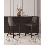 Fifth Avenue 19" 2 Piece Beech Wood Faux Leather Upholstered Counter Height Barstool Set