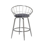 Bullock Rounded Disc Metal Swivel Counter Height Stool