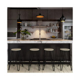 Simeon 26" Metal Counter Height Stool with Wood Seat, Set of 2