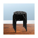 Plastic Nesting Stack Stools, 11.5"Height, Black - 5 Pack