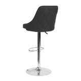 Trieste Contemporary Adjustable Height Barstool in Black Fabric