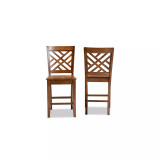 Caron Modern and Contemporary Transitional 2-Piece Finished Wood Counter Stool Set