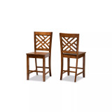 Caron Modern and Contemporary Transitional 2-Piece Finished Wood Counter Stool Set