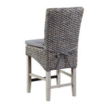 Quincy Coastal Seagrass Counter Height Dining Barstools with Seat and Cushion, Set of 2