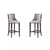 Fifth Avenue 19" 2 Piece Beech Wood Faux Leather Upholstered Barstool Set