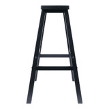 Home Decorative Contemporary Saddle Seat 29" Black Stool, Single, RTA