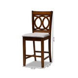 Lenoir Modern and Contemporary Fabric Upholstered 2 Piece Counter Height Pub Chair Set