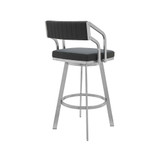 Scranton Swivel Modern Metal and Faux Leather Bar and Counter Stool