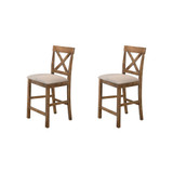 Janet Driftwood Transitional Counterheight Chairs, Set of 2