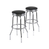 Summit 2-Piece Swivel Bar Stool with Leather