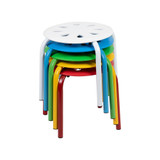 Plastic Nesting Stack Stools, 11.5"Height, Assorted Colors - 5 Pack