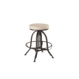 Welles Natural Canvas Adjustable Backless Bar Stool - 20" x 20" x 23"
