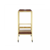 Ron Serving Bar Cart with Metal Frame and Casters