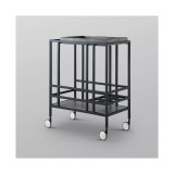 Ron Serving Bar Cart with Metal Frame and Casters