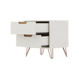 Rockefeller 2-Piece Medium Density Fiberboard 3-Drawer Dresser and 2-Drawer Nightstand Set